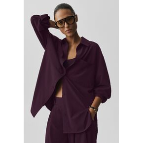 Alo Yoga Dreamscape Button Down Long Sleeve - Rich Bordeaux in Kuwait