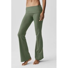 Alo Yoga ALO Softsculpt Foldover Flare Legging (Regular) - Bamboo Green in Kuwait