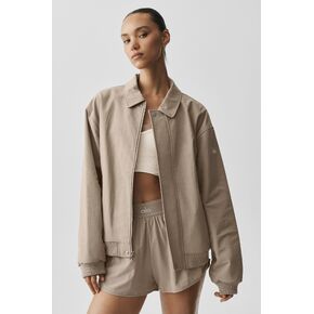 Alo Yoga Duality Bomber Jacket - Gravel in Kuwait