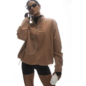 Alo Yoga Light Weight Takeaway Track Pullover - Java Brown in Kuwait