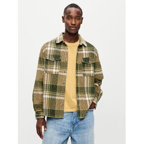 Old Navy Loose Fit Long-Sleeve Corduroy Shirt - Neutral Plaid in Kuwait