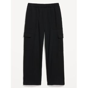 Old Navy High-Waisted SoComfy Wide-Leg Cargo Sweatpants - Black Jack in Kuwait