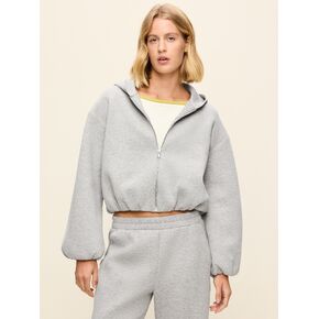 Old Navy Bounce Fleece Bubble-Hem Hoodie Sweatshirt - Heather Gray in Kuwait