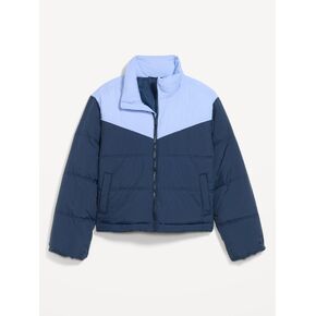 Old Navy Water-Resistant Color-Block Puffer Jacket - Periblue in Kuwait