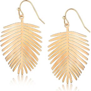 Humble Chic Palm Leaf Earrings for Women - Boho Tropical Dangle Earrings in Gold, Rose Gold, or Silver Tone in Kuwait