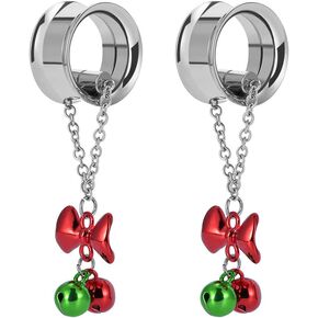 COOEAR Merry Christmas Double Flared Dangle Ear Gauges Piercing Plugs and Tunnels, Elegant Ear Stretchers Earrings Expander. in Kuwait