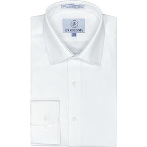 Men's Regular Fit Solid Twill Dress Shirt in Kuwait