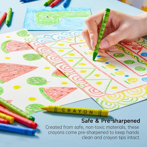 Shuttle Art Crayons Bulk Set - 200 Packs of 4 Assorted Colors (Total 800 Pieces), Non-Toxic Crayons Individual Packs for Party Favors, Restaurants, School Supplies for Teachers in Kuwait