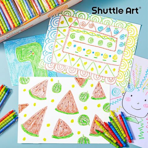 Shuttle Art Crayons Bulk Set - 200 Packs of 4 Assorted Colors (Total 800 Pieces), Non-Toxic Crayons Individual Packs for Party Favors, Restaurants, School Supplies for Teachers in Kuwait