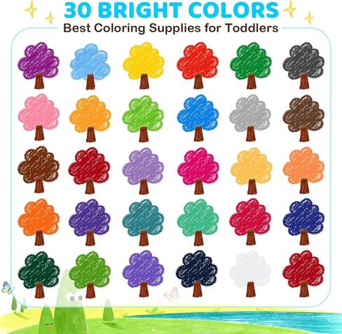 30 Colors Jumbo Crayons for Toddlers, Washable Easy Grip Large Crayons for Kids, Non-Toxic Big Crayon for Coloring, School Art Crafts Supplies, Classroom Must Haves, Birthday Gifts for Boys Girls in Saudi Arabia