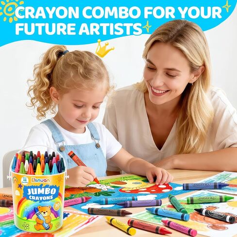 30 Colors Jumbo Crayons for Toddlers, Washable Easy Grip Large Crayons for Kids, Non-Toxic Big Crayon for Coloring, School Art Crafts Supplies, Classroom Must Haves, Birthday Gifts for Boys Girls in Saudi Arabia