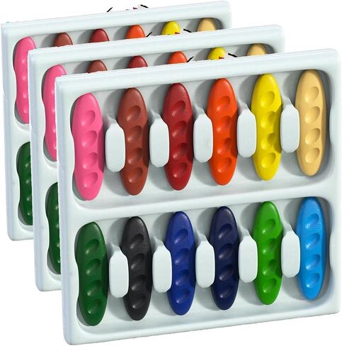 Peanut Crayons, 12 Pack, Non Toxic, Washable, for Toddlers, Easy Grip Shape in Kuwait