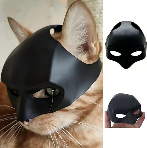 Cat Bat Mask for Halloween - Lightweight Funny Pet Costume, Easy to Wear Cosplay Party Accessory for Cats & Kittens (Black, 1 Pack) in Kuwait