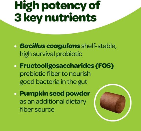 Probiotic Chews for Dogs Gut Health | Tasty Pre and Probiotics for Dogs Digestive Health with Pumpkin Dog Probiotics and Digestive Enzymes | NASC Certified & Made in The USA | 60 Chews in Kuwait