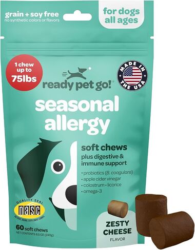Probiotic Chews for Dogs Gut Health | Tasty Pre and Probiotics for Dogs Digestive Health with Pumpkin Dog Probiotics and Digestive Enzymes | NASC Certified & Made in The USA | 60 Chews in Kuwait