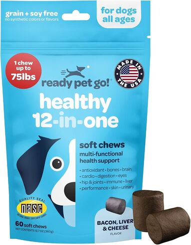 Probiotic Chews for Dogs Gut Health | Tasty Pre and Probiotics for Dogs Digestive Health with Pumpkin Dog Probiotics and Digestive Enzymes | NASC Certified & Made in The USA | 60 Chews in Kuwait