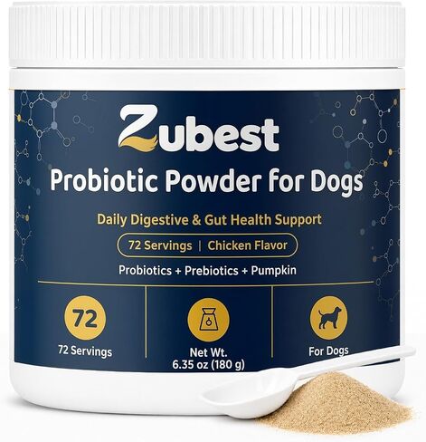 Zubest Probiotics for Dogs, Powder with Prebiotics, 4.2B CFU, 72 Servings in Kuwait