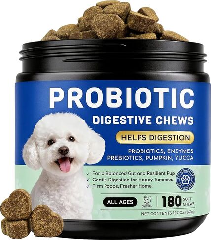 Probiotics for Dogs, 10B CFU, Digestive Health, 180 Chews in Kuwait