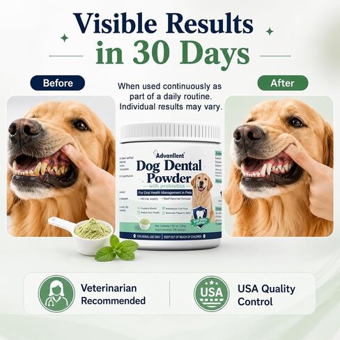 Dog Dental Powder with Probiotics, Dog Teeth Cleaning 200g in Kuwait
