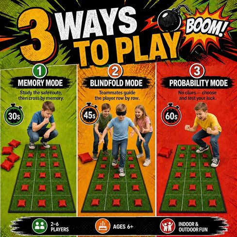 Minefield Party Game Mat - Memory Maze Outdoor Games for Kids Ages 6+ in Kuwait