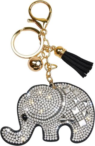 سلسلة مفاتيح Popfizzy Bling للنساء والفتيات من إكسسوارات حقيبة الظهر المصنوعة من حجر الراين، سحر المحفظة، سلسلة مفاتيح لطيفة على شكل شرابة in Kuwait