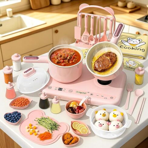 Gotoofun Kids Cooking Sets Real - Multifunctional Dual Stove & Safe Knife Set, Montessori Cooking Tools for Beginner Chefs Ages 8-12 in Kuwait