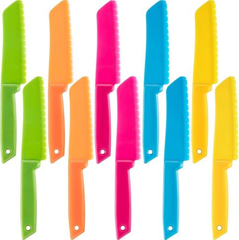 JOVITEC 10 Pcs Kid Knife Plastic Kids Safe Knives for Real Cooking in Kuwait