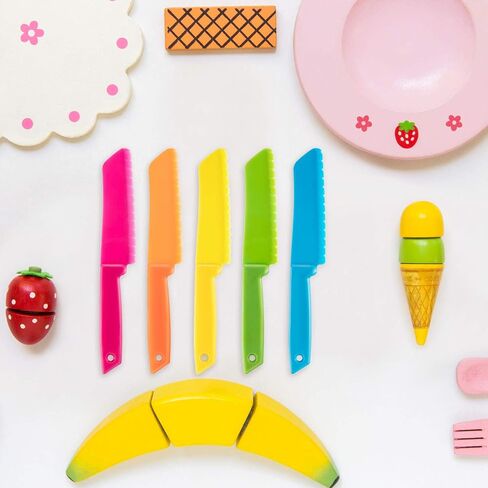 JOVITEC 10 Pcs Kid Knife Plastic Kids Safe Knives for Real Cooking in Kuwait