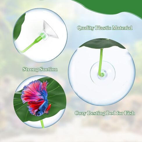 4PCS Betta Fish Leaf Hammock, Betta Fish Bed Leaf Hammock, Soft Aquarium Decor Plastic Plants, Betta-Fish Tank Decorations Plants, Practical Resting Spot for Sleeping, Hiding, Playing and Breeding in Kuwait