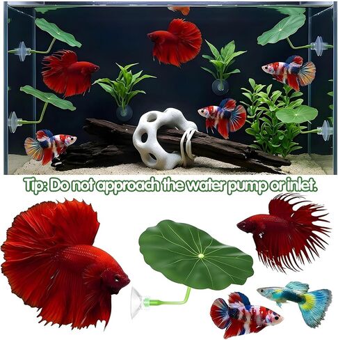 4PCS Betta Fish Leaf Hammock, Betta Fish Bed Leaf Hammock, Soft Aquarium Decor Plastic Plants, Betta-Fish Tank Decorations Plants, Practical Resting Spot for Sleeping, Hiding, Playing and Breeding in Kuwait