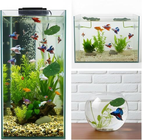 4PCS Betta Fish Leaf Hammock, Betta Fish Bed Leaf Hammock, Soft Aquarium Decor Plastic Plants, Betta-Fish Tank Decorations Plants, Practical Resting Spot for Sleeping, Hiding, Playing and Breeding in Kuwait