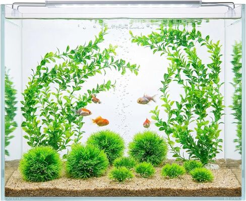 Artificial Aquarium Plants Set, Extra Large 21‑Inch Tall Plants(2 Pcs), with Medium & Small Ornaments, 12 Pcs Plastic Fish Tank Decor for Freshwater Saltwater Aquarium in Kuwait