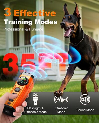Dog Bark Deterrent Devices, 2025 Upgraded 3X Sonic Emitters Anti Barking Device for Own Or Neighbor's Dog, Safe & Effective Portable Ultrasonic Dog Bark Shield Rechargeable Dog Barking Silencer in Kuwait