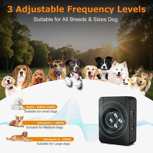 Zigzagmars Anti Barking Devices,Ultrasonic Anti Barking Device,3 Level Bark Box Anti Bark Device,Rechargeable Ultrasonic Dog Barking Deterren Barking Dog Silencer,for Small Medium Large Dogs in Kuwait