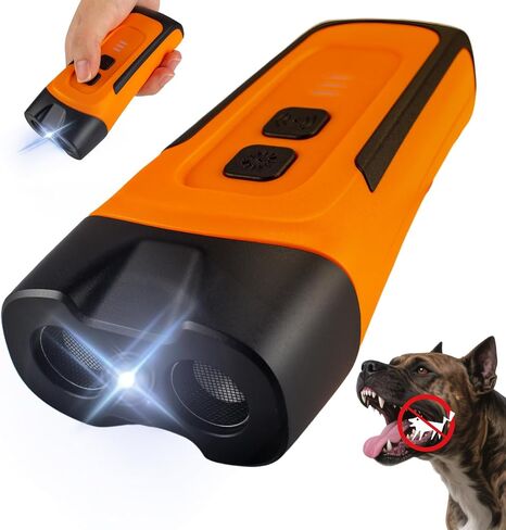 Dog Bark Deterrent Device 2X Anti Barking Device for Dogs 4 Modes Helps Control Neighbor Dog Barking Indoor & Outdoor Yard 50ft Range Rechargeable Puppy Behavior Training Aid in Kuwait