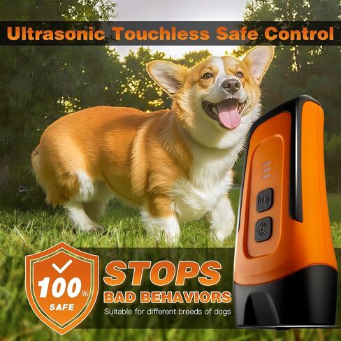 Dog Bark Deterrent Device 2X Anti Barking Device for Dogs 4 Modes Helps Control Neighbor Dog Barking Indoor & Outdoor Yard 50ft Range Rechargeable Puppy Behavior Training Aid in Kuwait