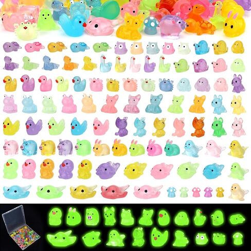 124pcs Luminous Mini Resin Ducks, Glow in Dark Miniature in Kuwait