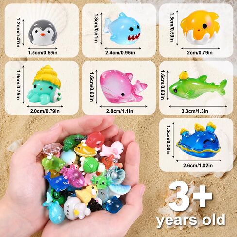 60pcs Mini Sea Animals Tiny Resin Animal Figurines Aquarium Ornaments Decor in Kuwait