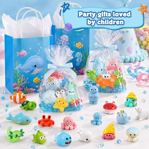 60pcs Mini Sea Animals Tiny Resin Animal Figurines Aquarium Ornaments Decor in Kuwait