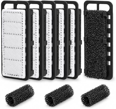 HOB Aquarium Filter Cartridge Replacement Set, Includes 6 Filter Cartridges and 3 Intake Sponges in Saudi Arabia