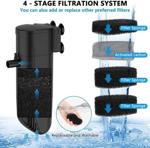 fishkeeper Aquarium Filter for 25-45 Gallon, 4-Stage in-Tank Filter in Saudi Arabia