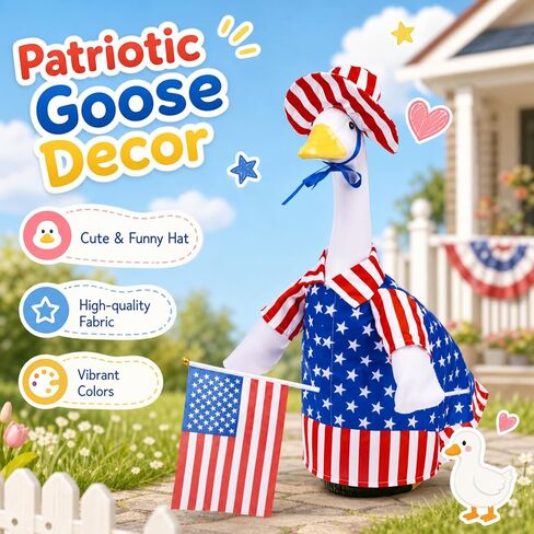 9 Set Porch Goose Outfits for 23" Lawn Goose Statue, All Holiday Seasons Goose Clothes Set Valentine St. Patrick Easter Summer 4th of July Birthday Halloween Thanksgiving Christmas Costumes in Kuwait