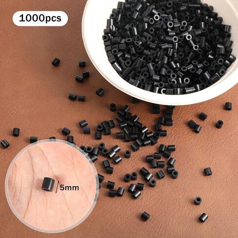 1000Pcs Fuse Beads 5mm Black Melting Beads DIY Decor Accessories for Arts Crafts Bead Bulk Refill in Kuwait