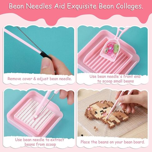 5Pcs 2.6mm Fuse Beads Pegboards, Ymapinc Fuse Bead Tweezers & Aligner/Picking Tray, Beading Tray for Efficient DIY Bead Sorting/Recovery in Kuwait