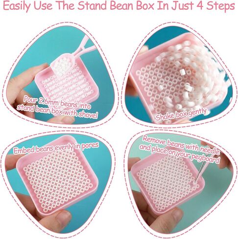 5Pcs 2.6mm Fuse Beads Pegboards, Ymapinc Fuse Bead Tweezers & Aligner/Picking Tray, Beading Tray for Efficient DIY Bead Sorting/Recovery in Kuwait