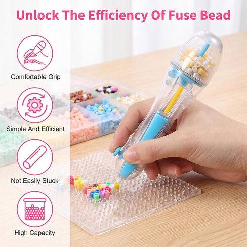 2 Pack Fuse Bead Pen with Automatic Dispenser for 2.6mm Beads, Non-Slip Grip in Kuwait