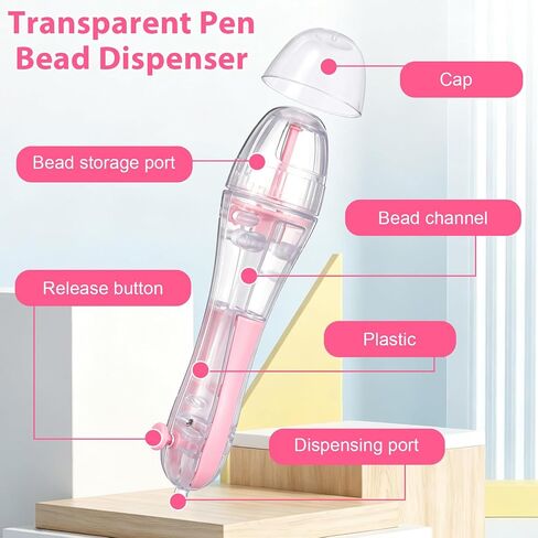 2 Pack Fuse Bead Pen with Automatic Dispenser for 2.6mm Beads, Non-Slip Grip in Kuwait