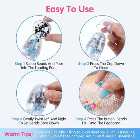 2 Pack Fuse Bead Pen with Automatic Dispenser for 2.6mm Beads, Non-Slip Grip in Kuwait