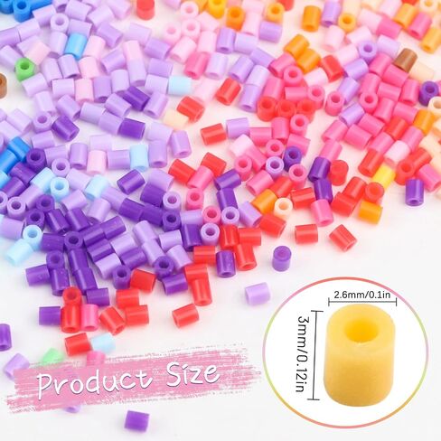 8400 Pcs Fuse Beads Kit 24 Everyday Core Colors (2.6mm Mini Beads), 350 Pcs Per Color, Bulk Perler Beads Kits with Storage Case, for DIY Crafting, School Projects, Daily Art Supplies, Creative Making in Kuwait