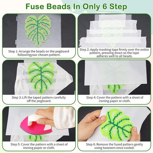 Fuse Beads Kit, 24,000pcs 2.6mm 48 Colors Mini Melting Beads for Beginners with Iron, Pegboards, Ironing Paper, Plant Stem & Accessories, DIY Pixel Art, Home Decor and Christmas Birthday Gift in Kuwait